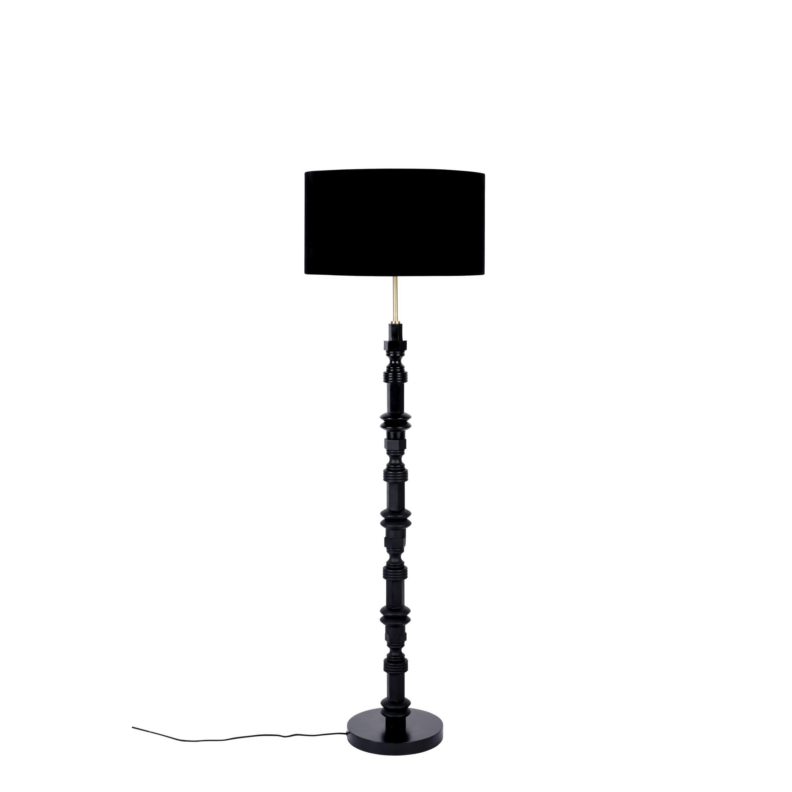 STEHLAMPE Totem Schwarz - Schwarz, Metall (46/46/148cm) - Zuiver