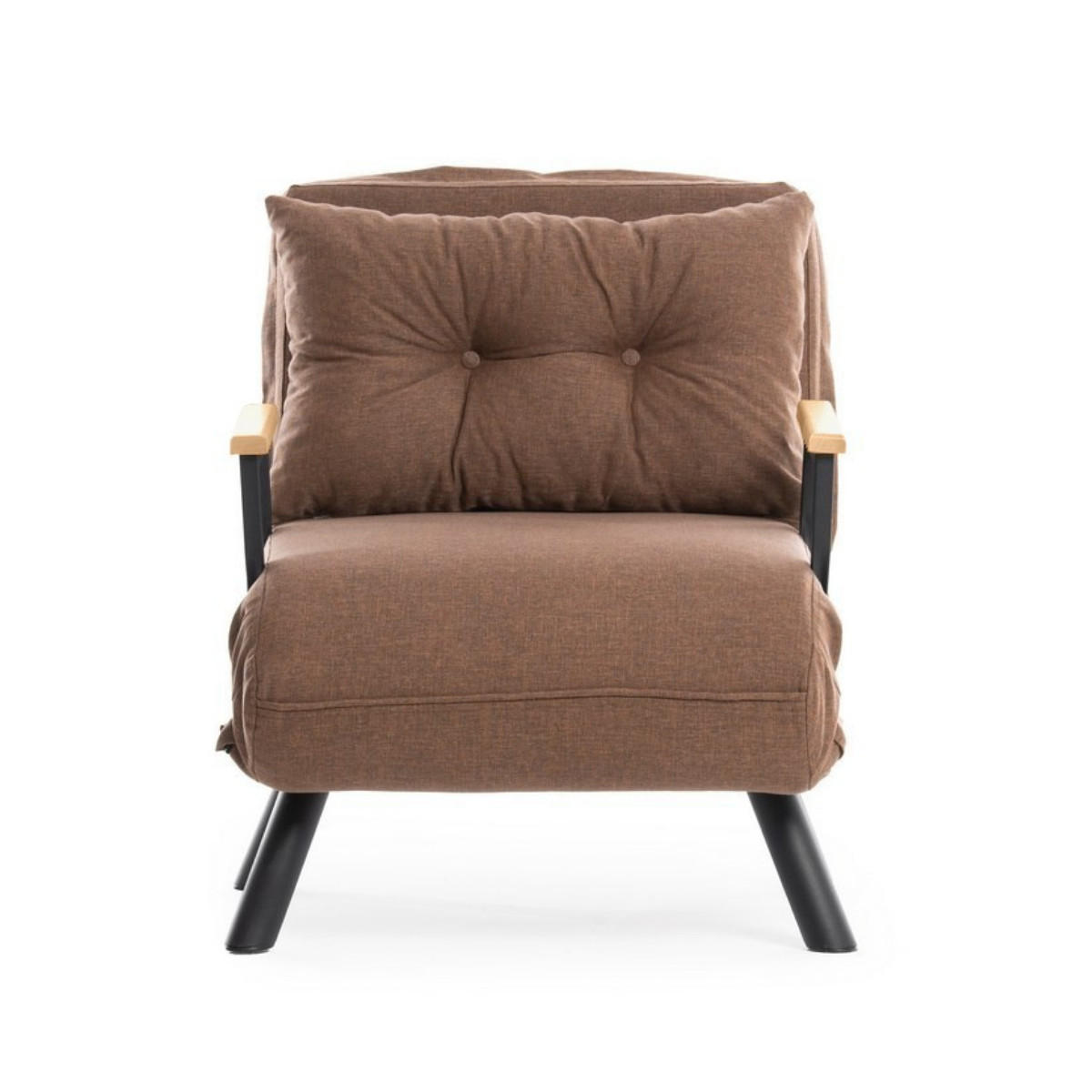 SESSEL mit Stoffbezug und Metallfüßen, umwandelbar 67/50/41 cm - Braun, Metall (50/41/67cm) - Calicosy