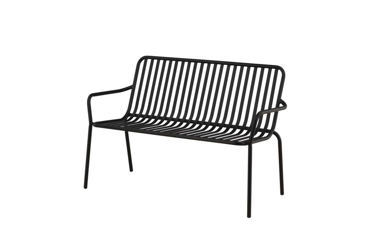 GARTENBANK schwarz - Schwarz, Metall (130/85/64cm) - ebuy24