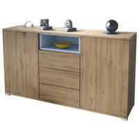 SIDEBOARD Skadu Denim matt - Pastellblau, Holzwerkstoff (138.5/75.5/35cm) - Vladon
