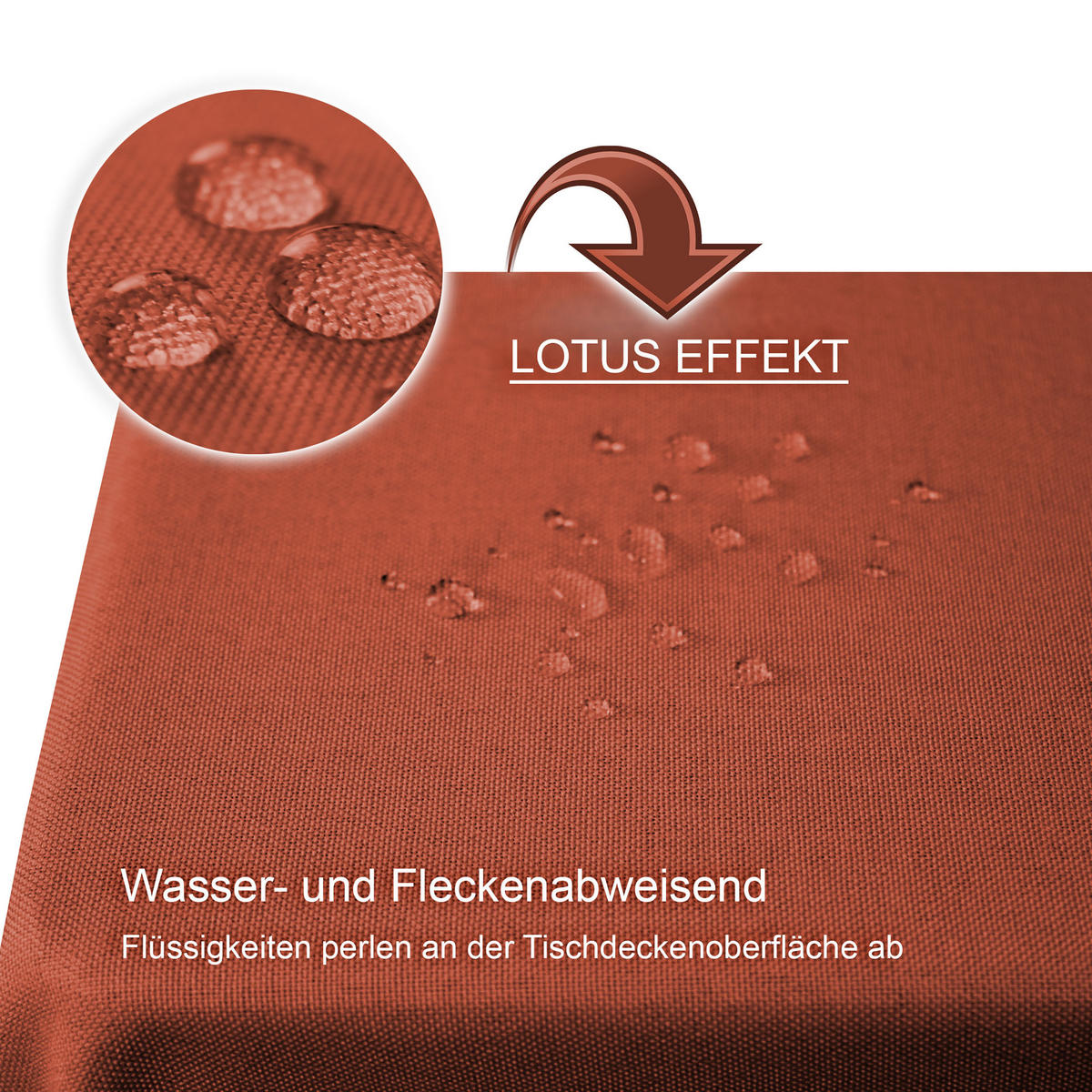 TISCHDECKE Leinenoptik 110/180 cm eckig Terracotta - Terracotta, Textil (110/180cm) - TiborTex