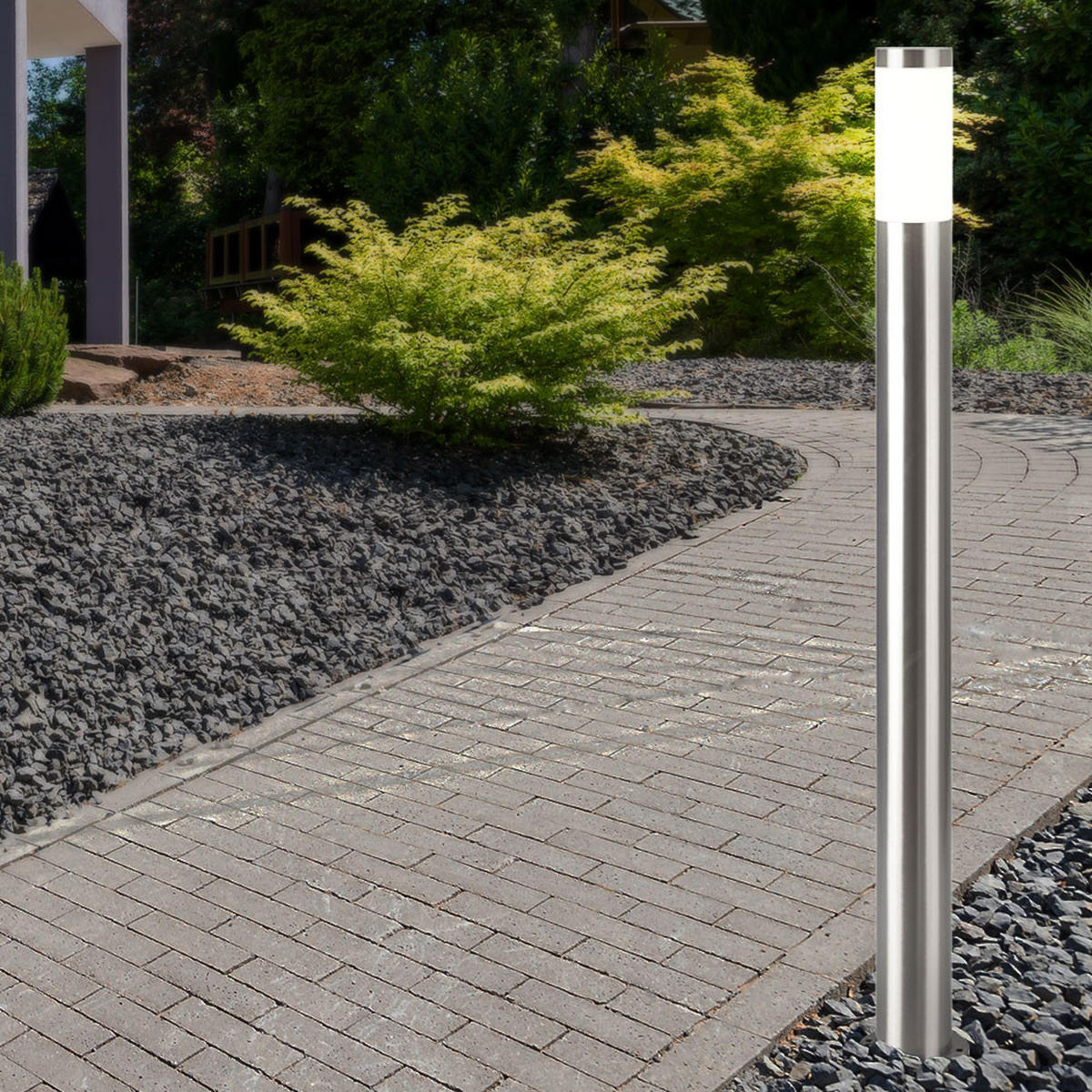 LED WEGELEUCHTE Edelstahl Silber - Silberfarben, Metall (7.5/7.5/110cm)