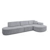 ECKSOFA Ottomane Rechts MARI-L2-v3 - 328x171x83 cm Grau Velours - Schwarz/Grau, Holzwerkstoff/Kunststoff (171/328cm) - ALTDECOR