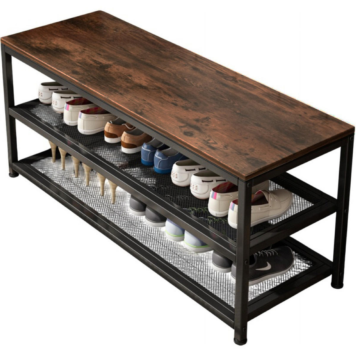 SCHUHSCHRANK, braun, 100/45/30 cm - Braun, Holzwerkstoff (100/45/30cm)