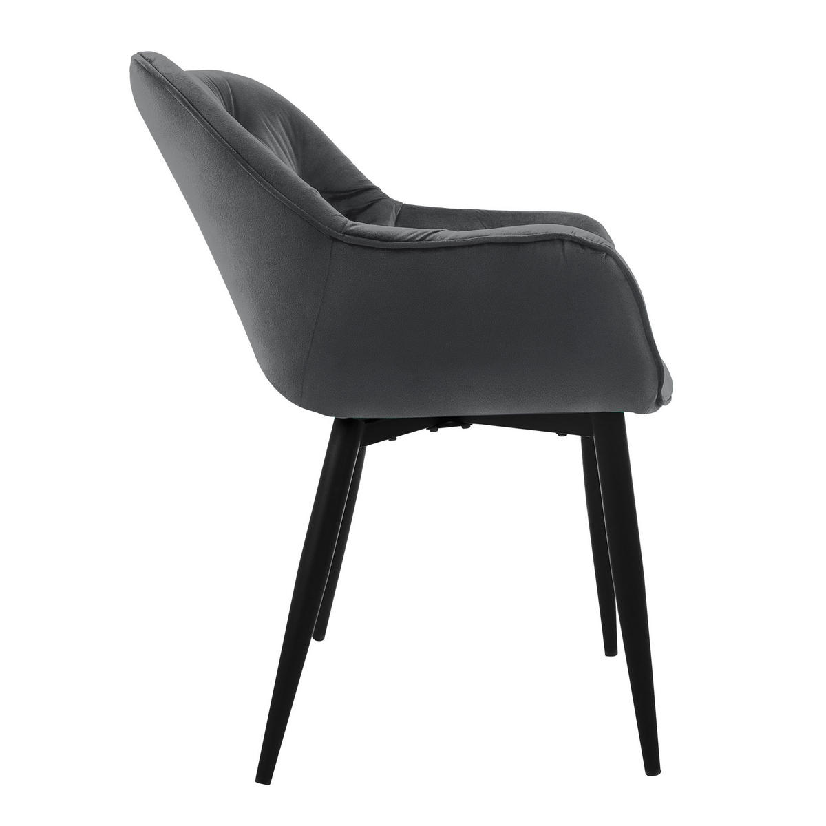 ESSZIMMERSTUHL Samt Anthrazit 2er Set - Anthrazit, Metall (67/83/59cm) - ML-DESIGN
