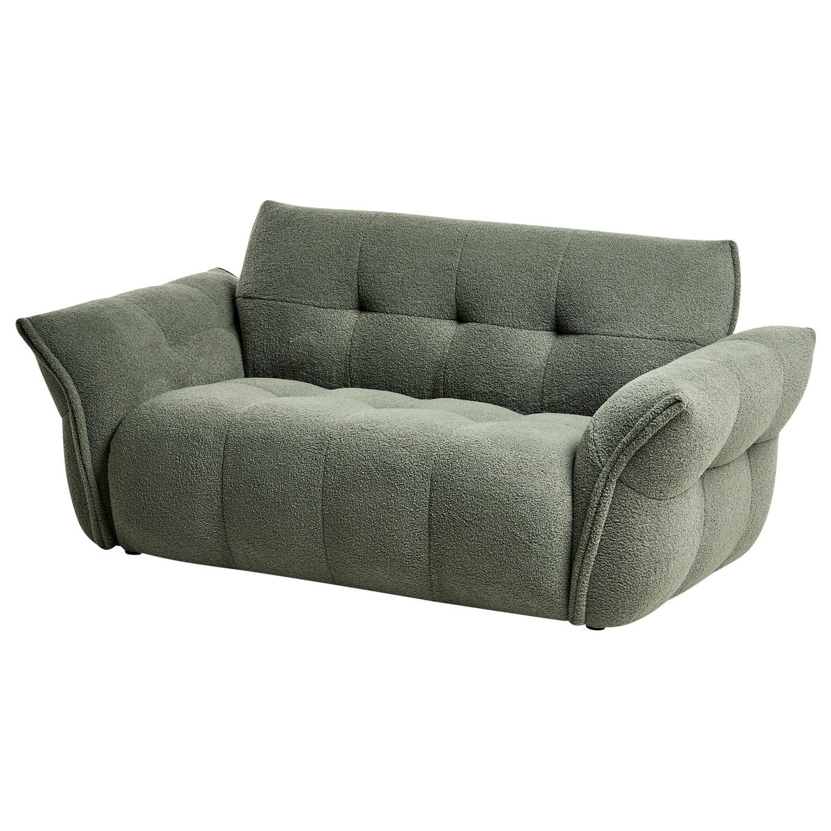 POHOVKA 2-místná Bouclé Zelená Halba - zelená barva, textil (174/80/85cm) - Beliani