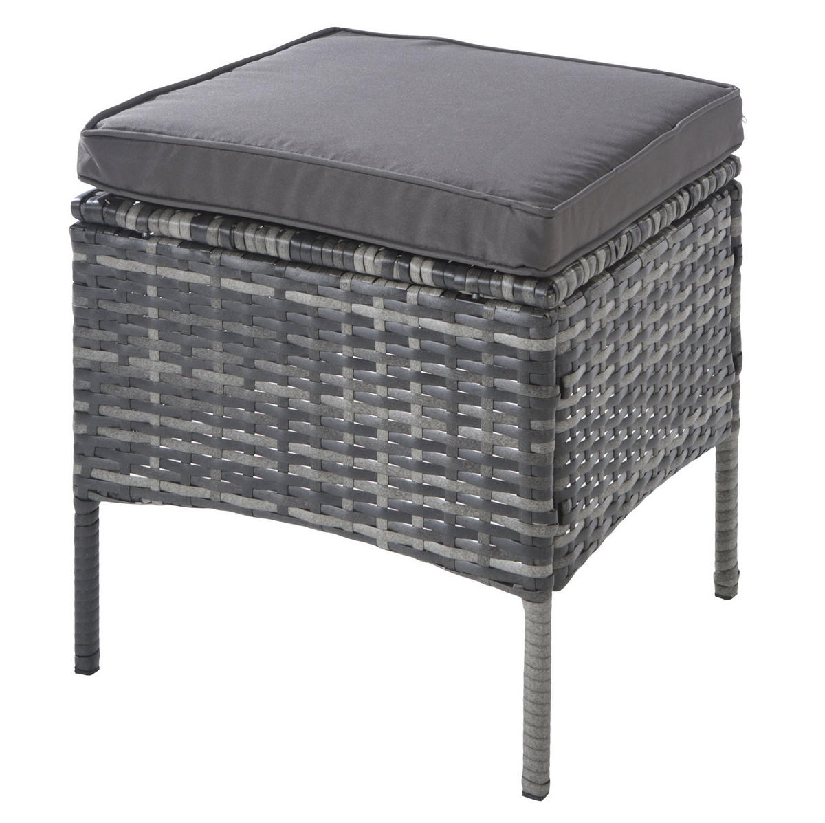 GARTENLOUNGE 7-Sitzer mit Esstisch, Hockern und waschbaren Kissenbezügen, Grau - Grau, Metall - Redom