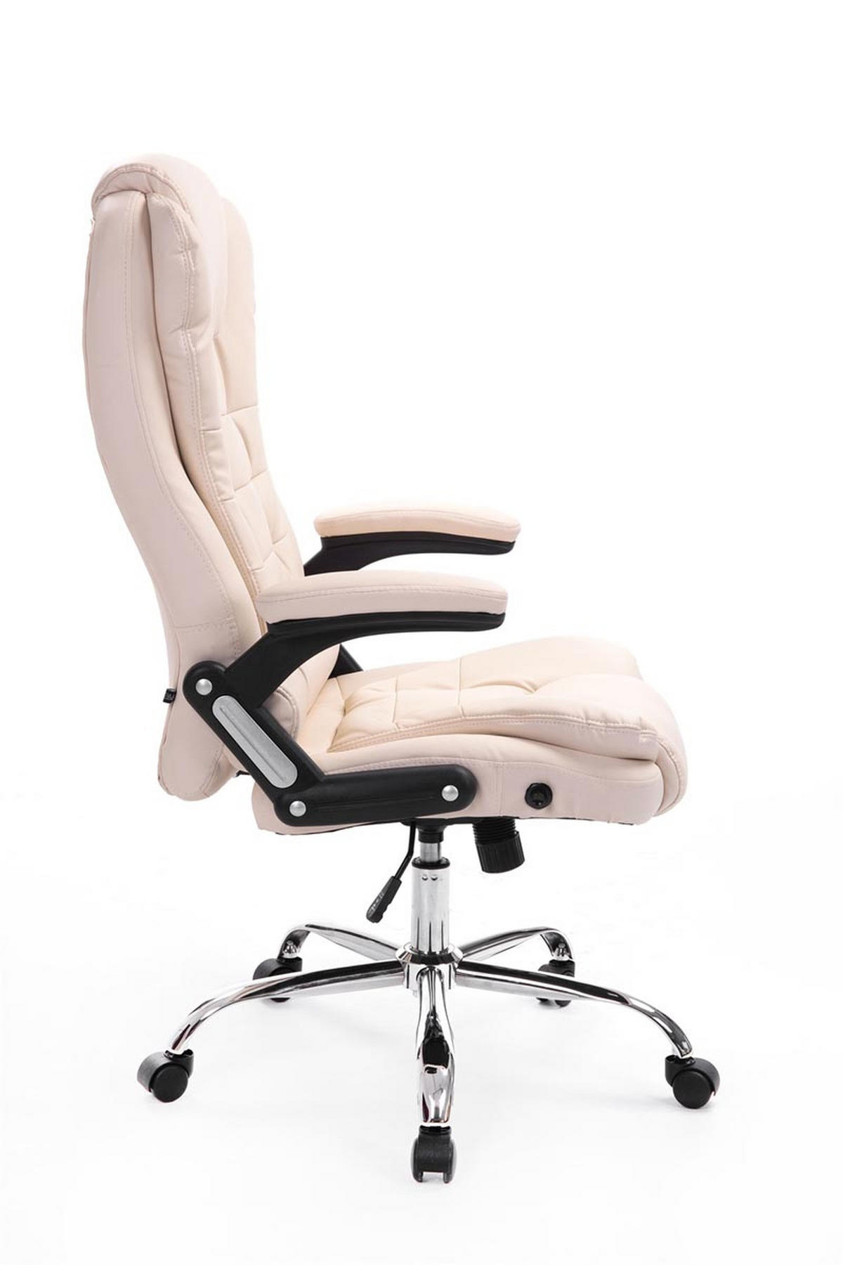 BÜROSTUHL Toronto, Kunstleder Creme - Creme, Textil/Metall (69/123/78cm) - TPFLiving