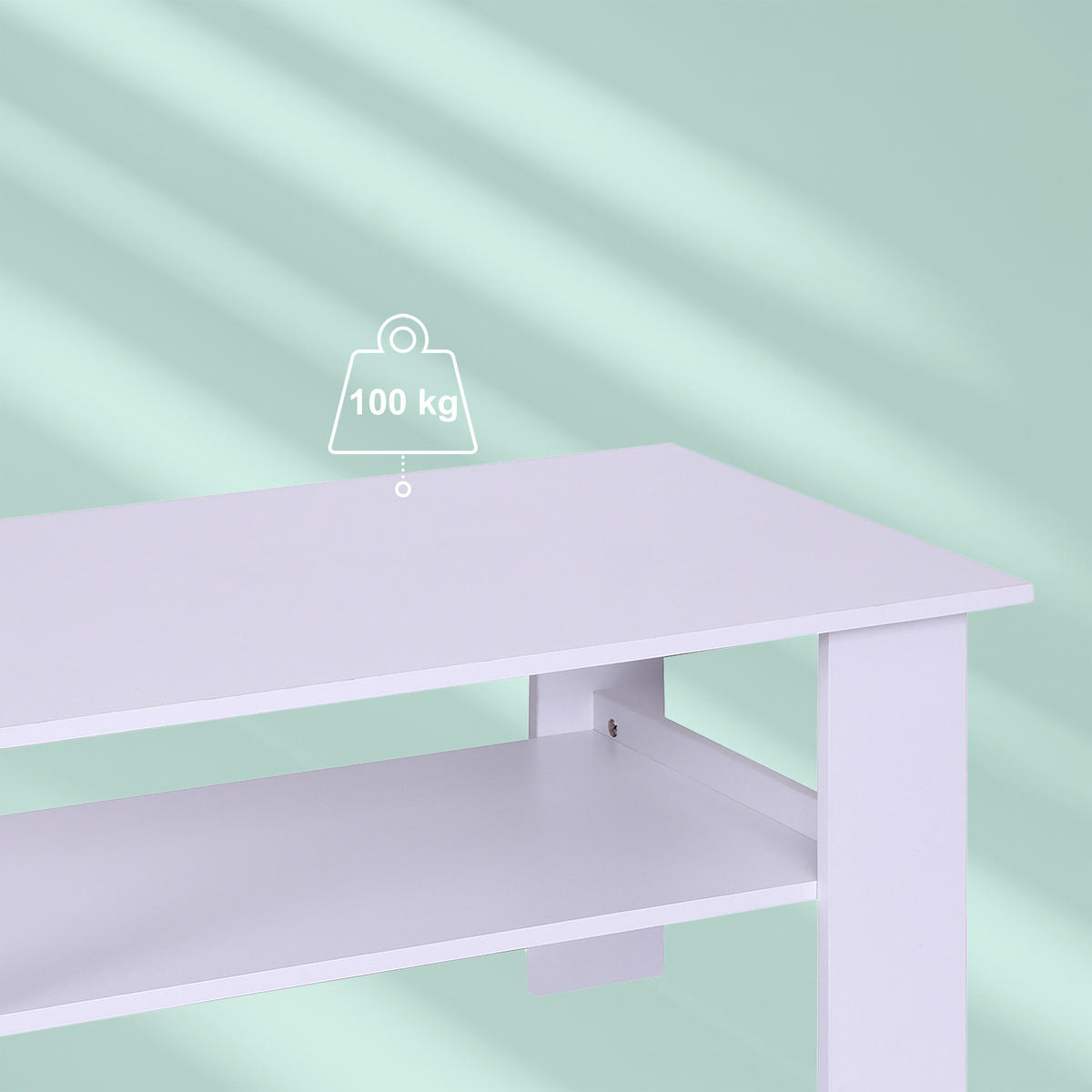 COUCHTISCH - Weiß, Holzwerkstoff (50/100/43.5cm) - Relaxdays