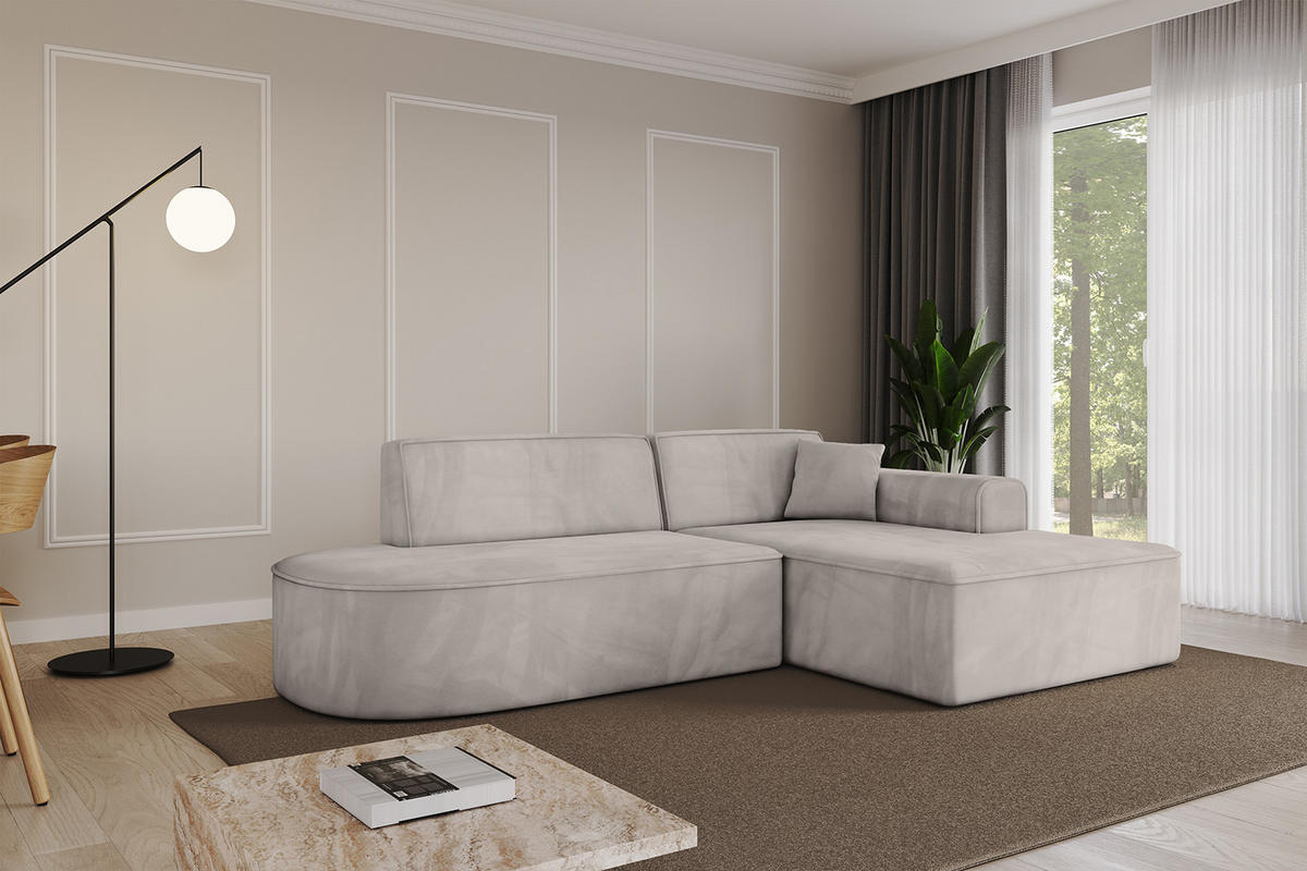 ECKSOFA Ottomane Rechts IREA-L1-v3 - 234x171x79 cm Hellbraun - Hellbraun, Holzwerkstoff/Textil (171/234cm) - ALTDECOR