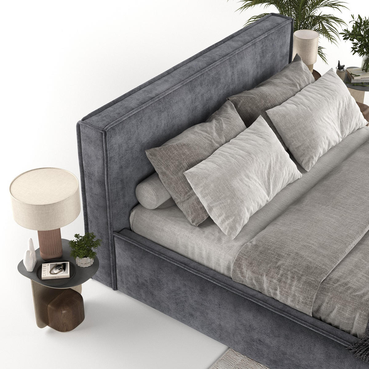 POLSTERBETT Sato mit Stauraum 140/200 cm Anthrazit im Terra NW Stoff - Anthrazit/Schwarz, Holz/Holzwerkstoff (140/200cm) - AltaBeds