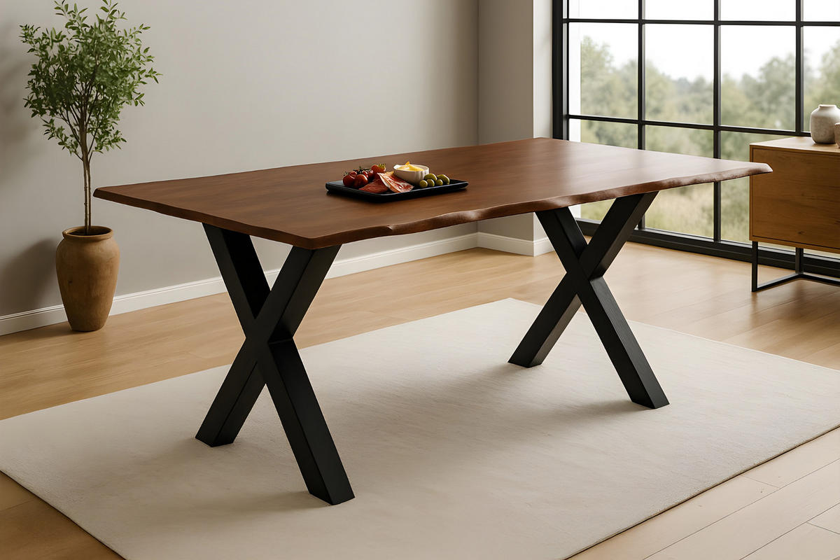 ESSTISCH ROXANA - Kastanienfarben/Beige, Holz (100/200/77cm) - SAM