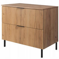 WASCHBECKUNTERSCHRANK FLOW + Platte Eiche Craft 80/57/46 cm - Eichefarben, Holzwerkstoff (80/57/46cm) - Rodan