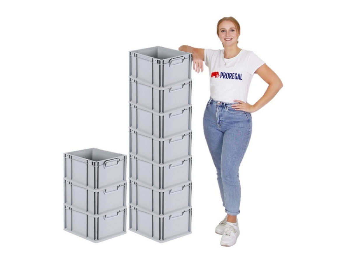 EUROBOX Nextgen Economy Griffe Geschlossen 22x30x40cm 20 Liter - Grau, Kunststoff (30/22/40cm) - PROREGAL