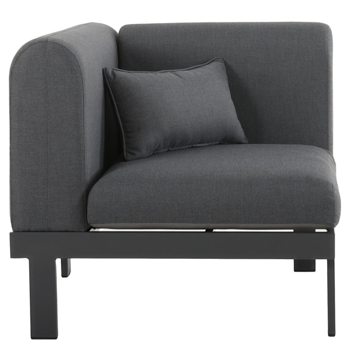 LOUNGESET - 4-teilig - Aluminium / Webstoff - Grau - Grau, Glas/Textil - home24