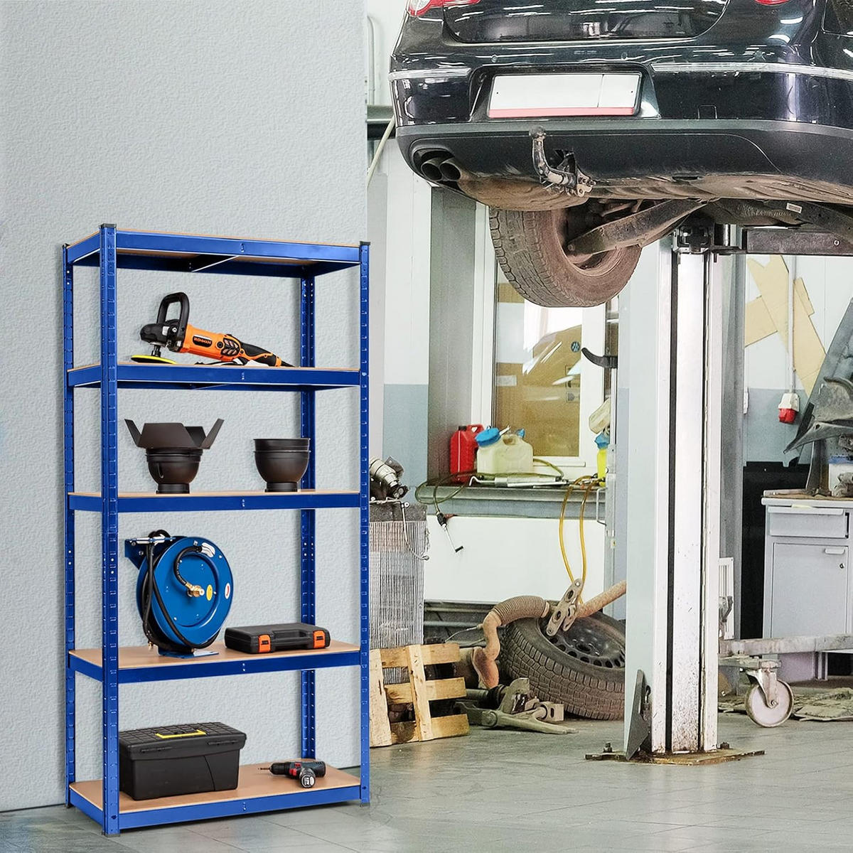 LAGERRGAL Blau - Blau, Holz (30/150/75cm) - COSTWAY