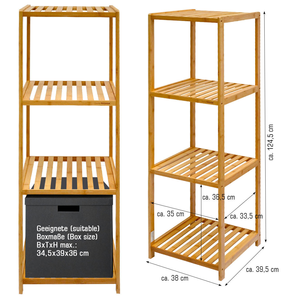 Thumbnail - Dunedesign Badregal, Braun, Holz, 39.5x124.5x38 cm, Wohnzimmer, ,