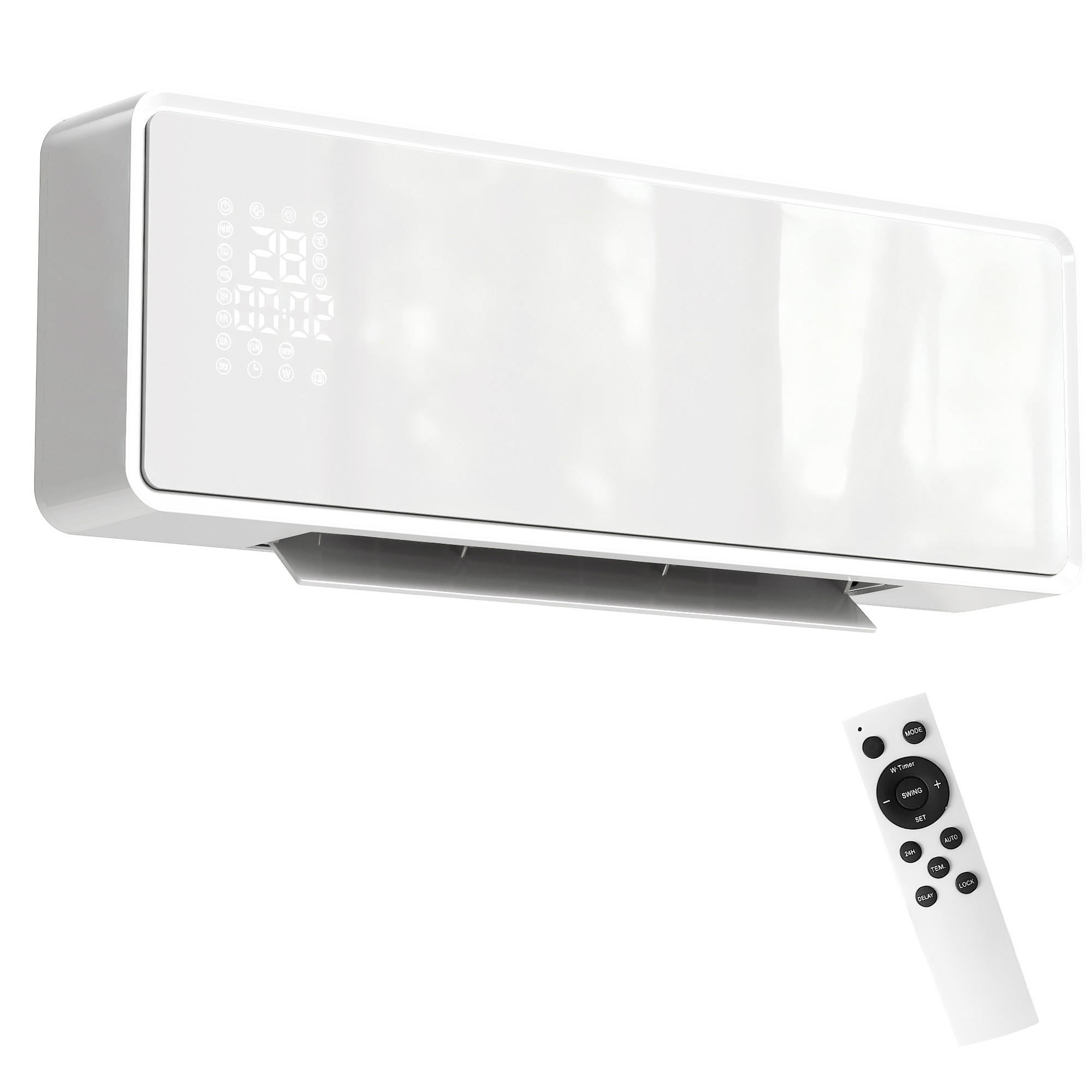 WANDHEIZGERÄT ABS PA Weiß - Weiß, Kunststoff (18.7/12.3/54cm) - HOMCOM