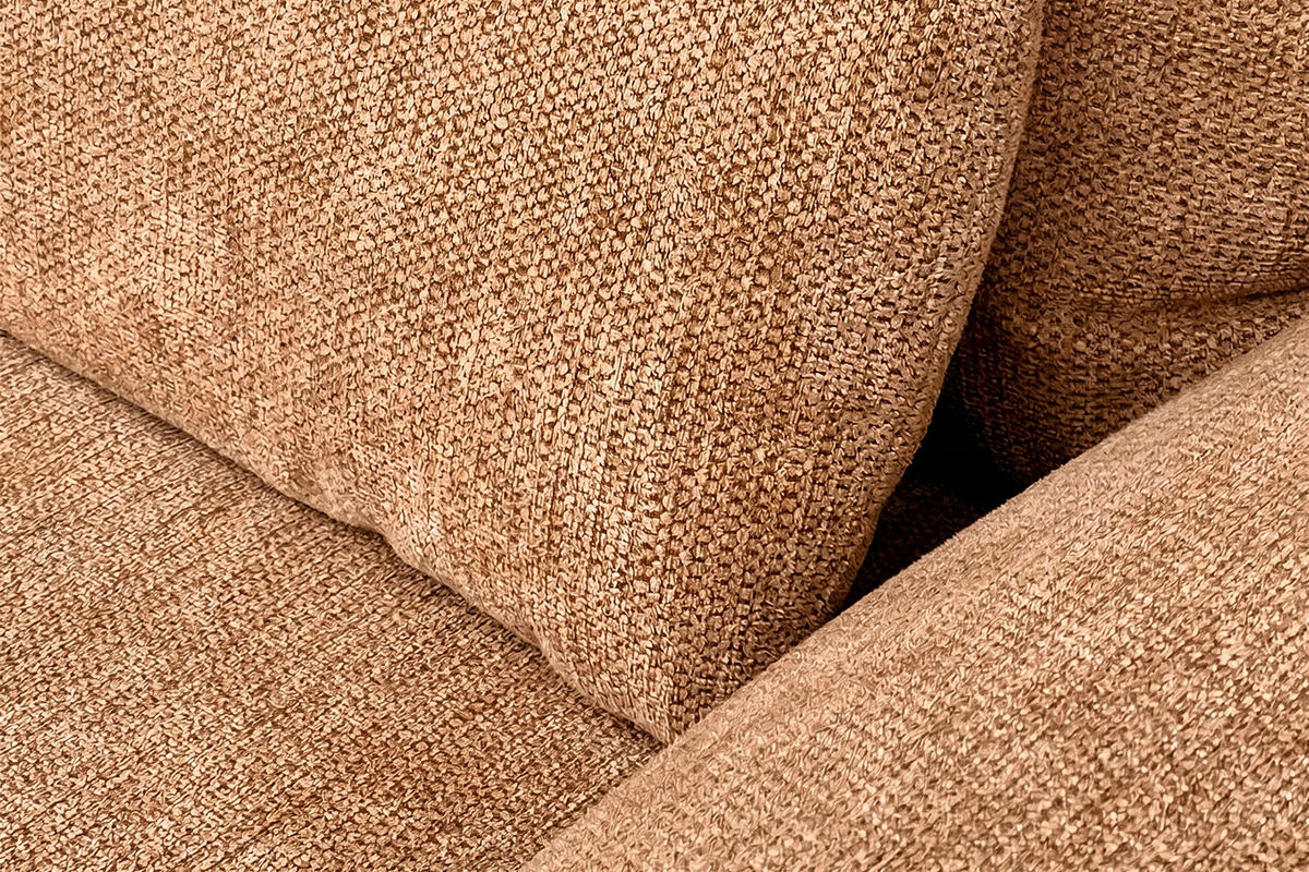 SOFA HOLLY Braun Flachgewebe - Dunkelbraun/Braun, Textil/Metall (176/90/92cm) - KAWOLA