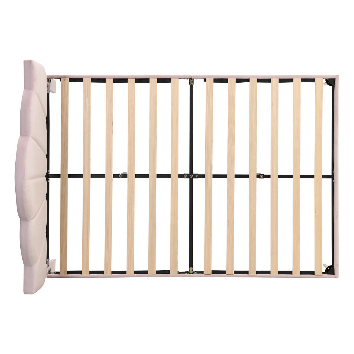 POLSTERBETT aus Samt 140x200 cm in Rosa mit verstellbarem Kopfteil - Rosa, Textil (140/200cm) - Modfu