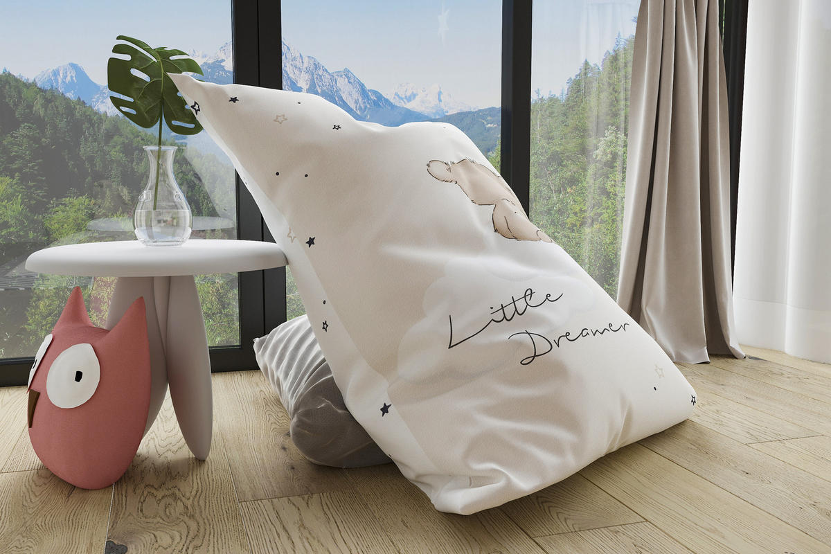 KINDER-SITZSACK - Little Dreamer - Beige/Weiß, Textil (100/25/135cm) - Green Bean