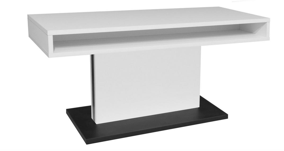 COUCHTISCH Höhenverstellbar Else 2 110x59x60 Holzwerkstoff Ice White - Schwarz/Weiß, Holzwerkstoff (110/60/59cm) - 58aufmkessel