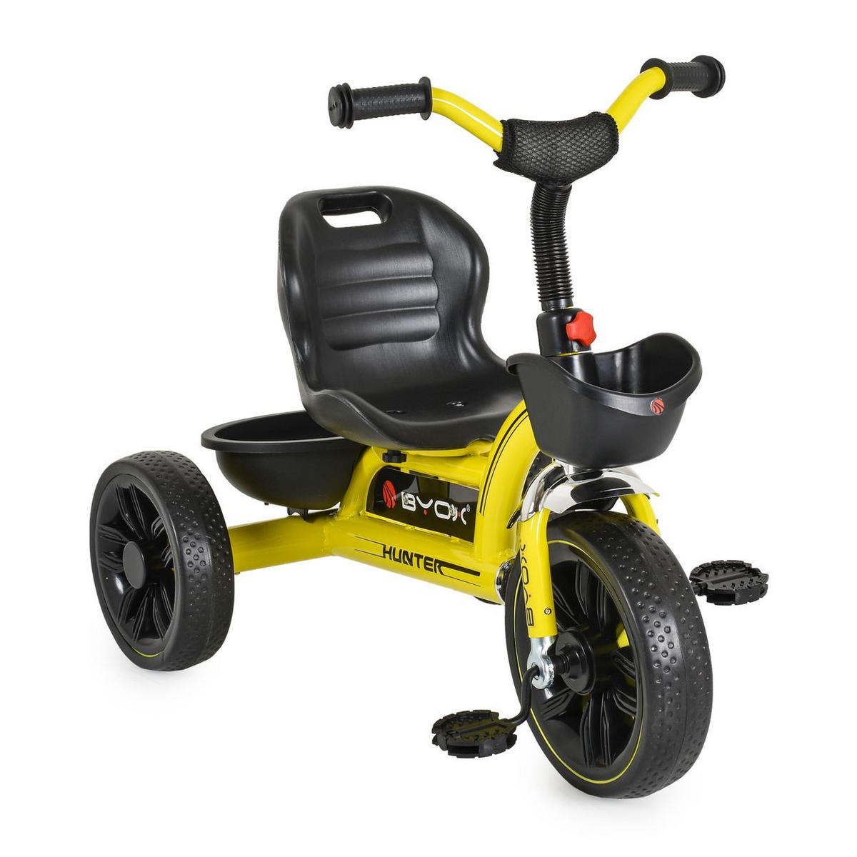 DREIRAD Hunter EVA-Reifen gelb verstellbarer Sitz, Korb, ergonomische Griffe - Gelb, Metall (75/46/64cm)