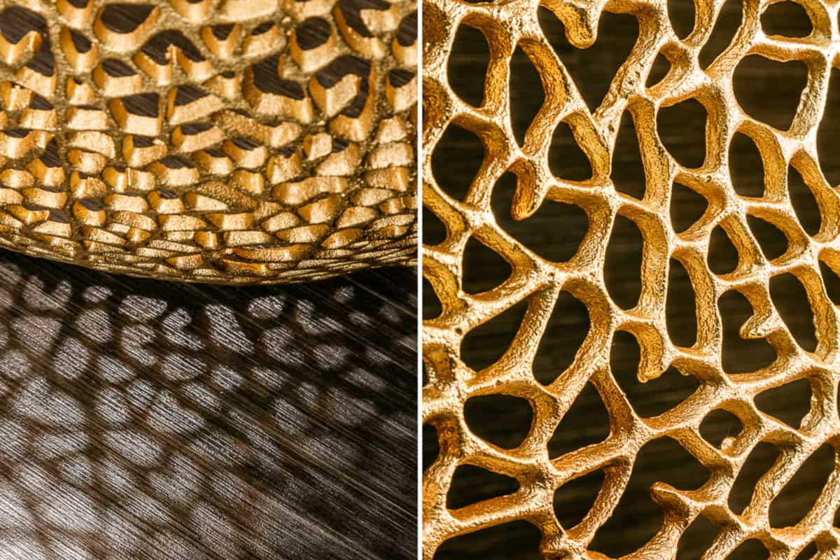 COUCHTISCH ABSTRACT LEAF Metall Gold 80 cm - Goldfarben, Metall (78/80/41cm) - riess-ambiente