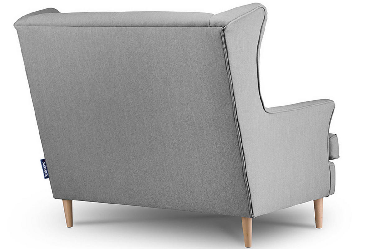 DOPPELSESSEL STRALIS Klassische Stil, grau - Grau, Textil (136/106/96cm) - KONSIMO®