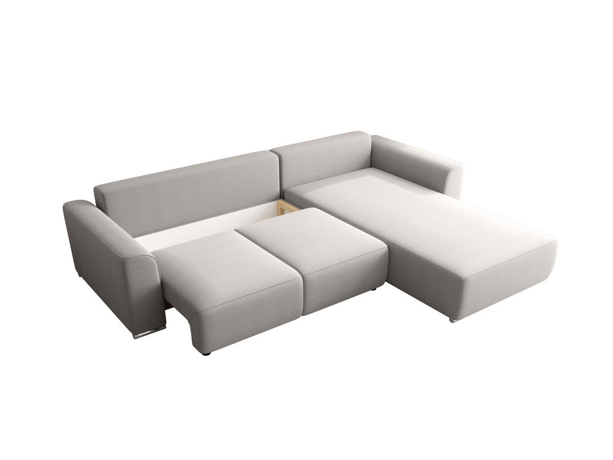 ECKSOFA GUSTO L Como19 Rechts mit Schlaffunktion - Hellgrau, Textil (279/193cm) - Bedante