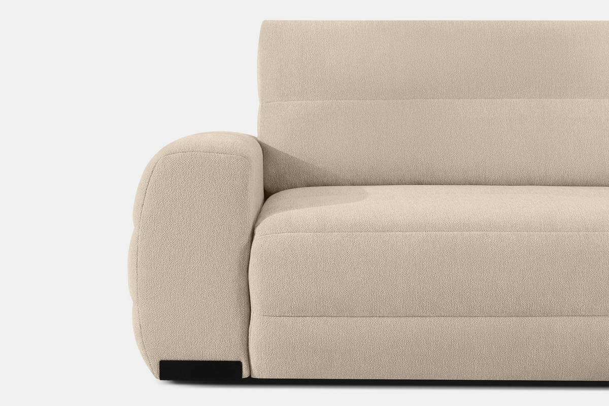 ECKSOFA RECHTS BLUME, Cremefarbe - Creme, Holz/Holzwerkstoff (271/164cm) - KONSIMO®