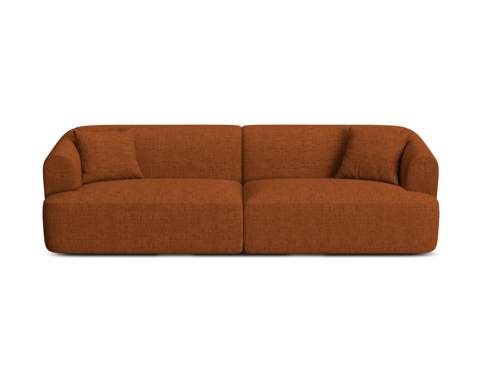 MODULARES-SOFA Campi aus strukturiertem Stoff ziegelrot 4 Sitzplätze - Orange, Textil (90/70/255cm) - Cosmopolitan Design