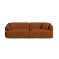 MODULARES-SOFA Campi aus strukturiertem Stoff ziegelrot 4 Sitzplätze - Orange, Textil (90/70/255cm) - Cosmopolitan Design
