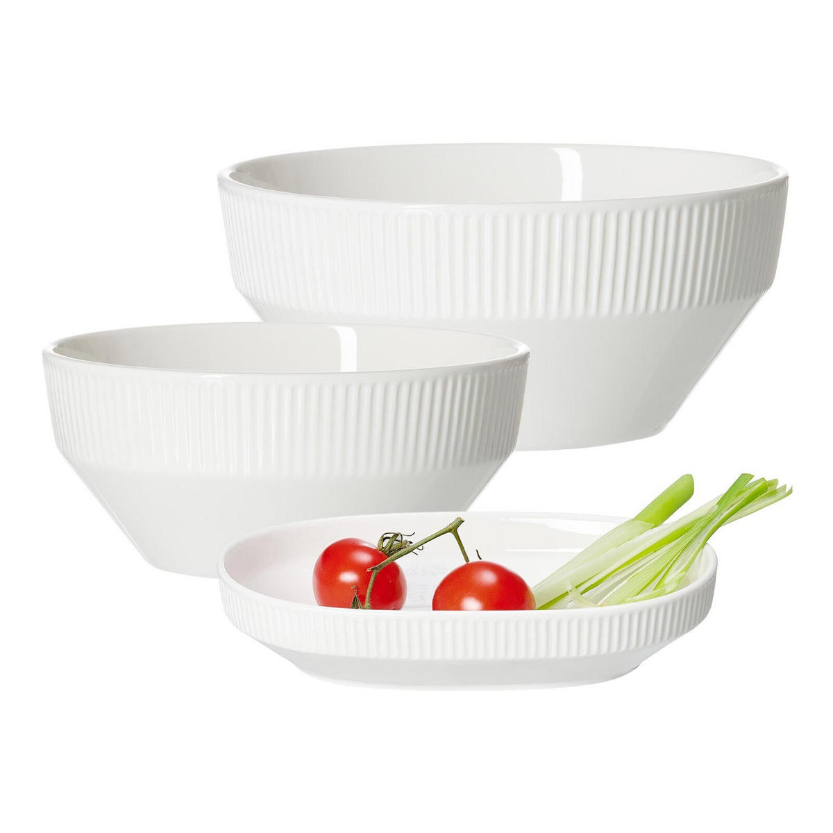 SERVIERSCHALEN-SET Kelly weiß 3er Set - Weiß, Keramik (1/1/1cm) - Ritzenhoff Breker