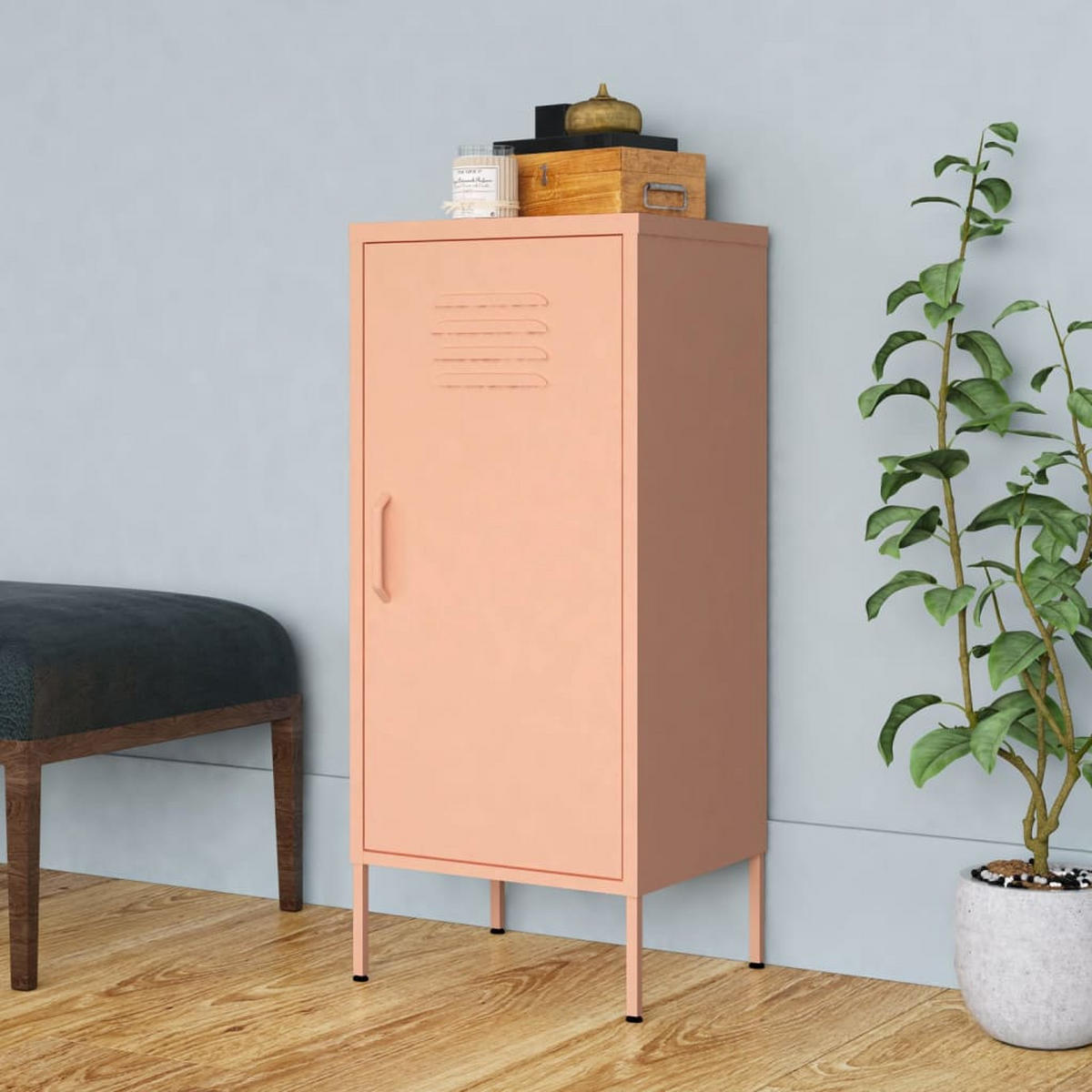 LAGERSCHRANK Rosa 42,5/35/101,5 Cm Stahl - Rosa, Metall (35/101.5/43cm) - vidaXL