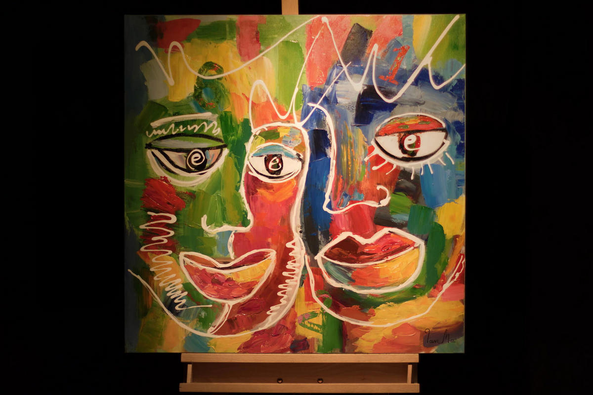 ACRYLBILD HANDGEMALT 80/80 cm - Multicolor, Holz/Textil (80/80cm) - KUNSTLOFT