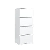 GARDEROBENSCHRANK mit 4 Türen 50cm Weiß 50x39x120 cm - Weiß, Holzwerkstoff (39/120/50cm) - Mobelsta