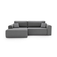 ECKSOFA Linea Dunkelgrau, Sofa mit Schlaffunktion, linke seite - Dunkelgrau, Holzwerkstoff/Textil (257/177cm) - Bettso