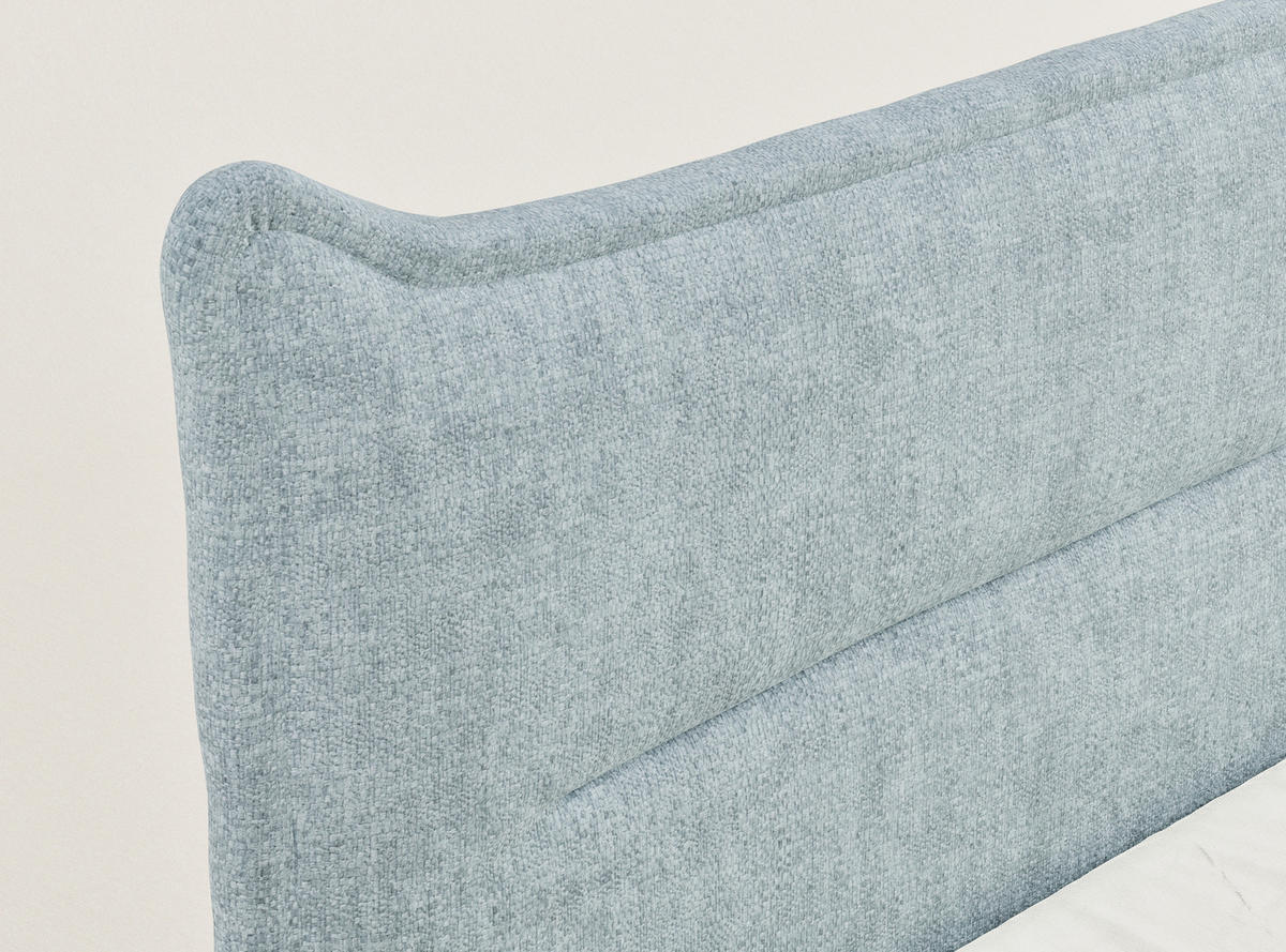 BOXSPRINGBETT Pelino 160/200 cm, in Hellblau, Bettkasten, Matratze, Topper - Schwarz/Hellblau, Holz/Holzwerkstoff (160/200cm) - Maison de Reve