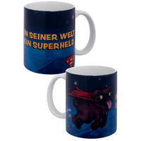 KAFFEEBECHER Bastian Bielendorfer In seiner Welt ein Superheld Blau 320 ml - Blau, Keramik (0.32L) - United Labels