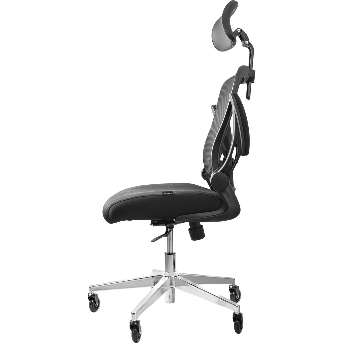 BÜROSTUHL SmartSeat Schwarz - Silberfarben/Schwarz, Kunststoff/Textil (70/142/70cm) - Clouvou
