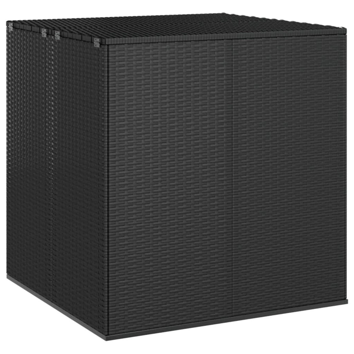 GARTEN-KISSENBOX PE RATTAN 100X97,5X104 CM SCHWARZ - Schwarz, Kunststoff (97.5/104/100cm) - vidaXL
