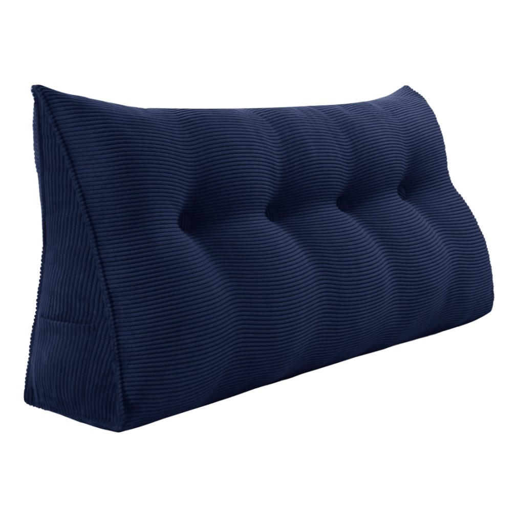RÜCKENKISSEN für Bett Kord Dunkelblau 140 cm - Dunkelblau, Textil (50/140cm) - Vercart