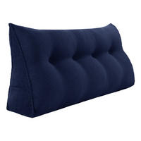 RÜCKENKISSEN für Bett Kord Dunkelblau 140 cm - Dunkelblau, Textil (50/140cm) - Vercart