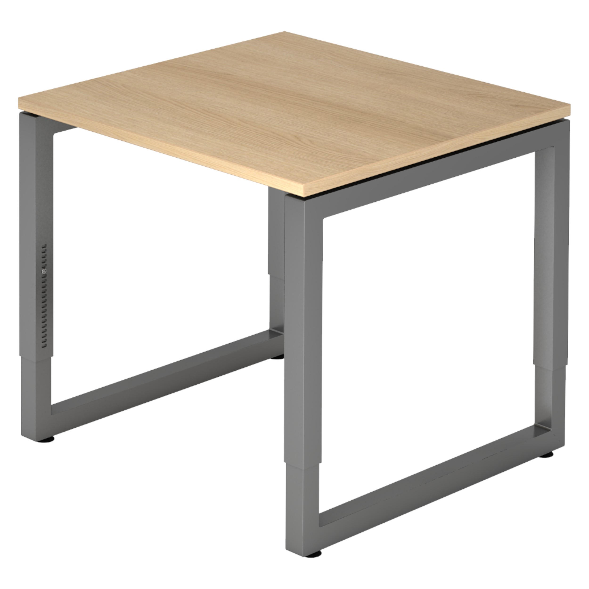 SCHREIBTISCH Serie-R 80/80/74 cm in Eichefarben/Graphitfarben - Eichefarben/Graphitfarben, Holzwerkstoff (80/80/74cm) - bümö