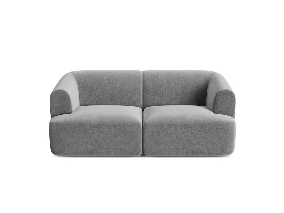 MODULARES-SOFA Campi aus Samt grau 2 Sitzplätze - Grau, Textil (90/70/180cm) - Cosmopolitan Design
