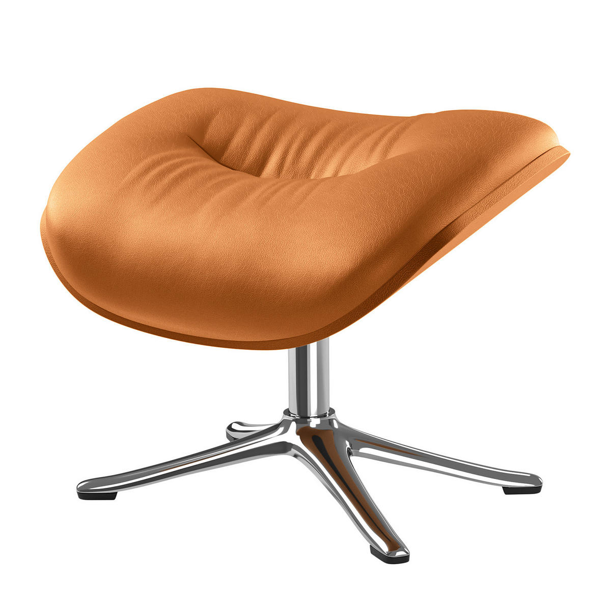 POLSTERHOCKER - Chromfarben/Cognac, Leder/Metall (44/39/42cm) - home24