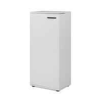 SCHUHSCHRANK weiß 50 cm, Schuhkommode aufklappbar für 12 Paar Schuhe - Silberfarben/Schwarz, Holzwerkstoff/Kunststoff (50/110/34cm) - Furn.Design