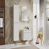 BADMÖBEL-SET 5 Teile - Iconic White I BM70 in Weiß/Santa Fe Vintage - Weiß, Holz (60/160/46cm)