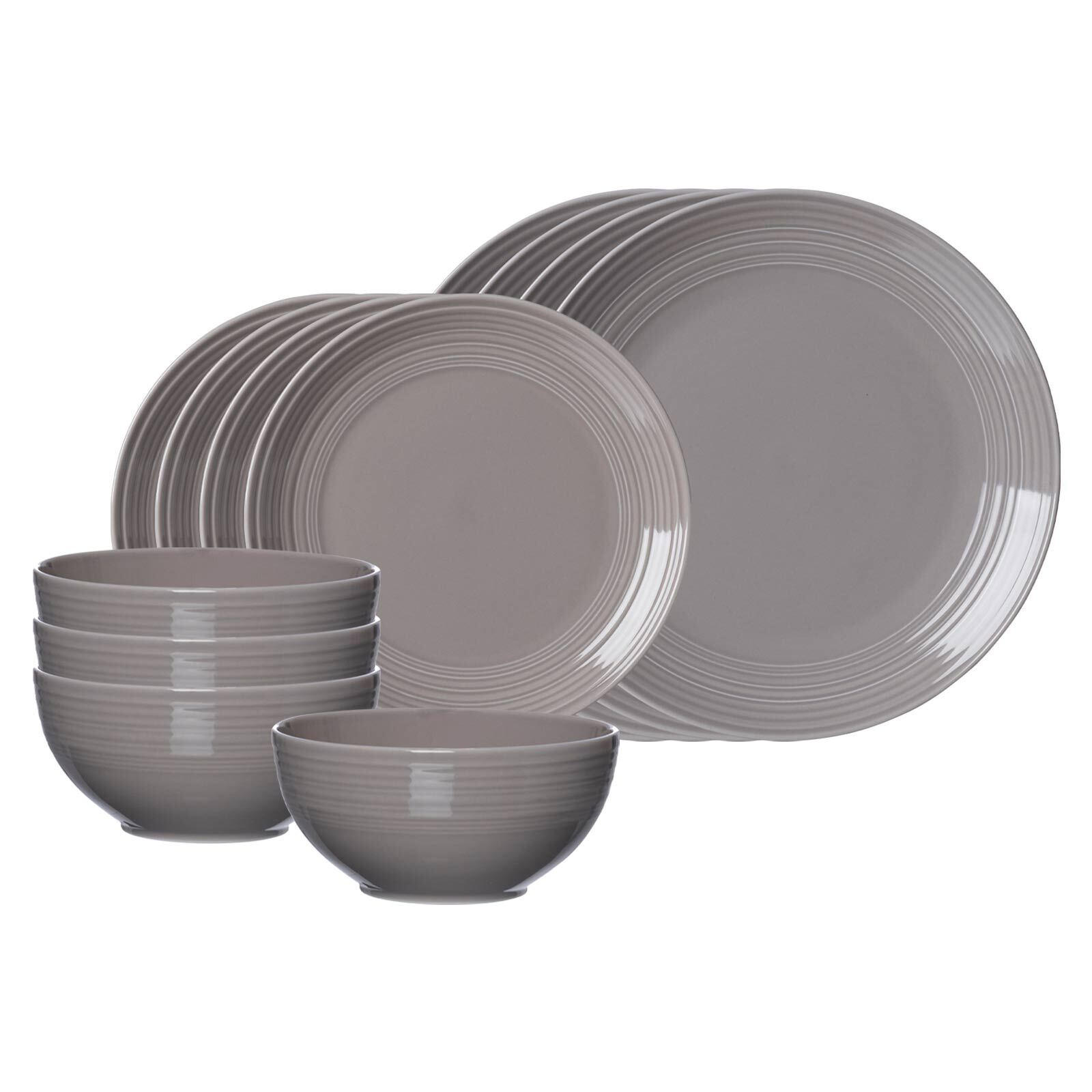 BASIC-SET Levi Grau 12er Set - Grau, Keramik (1/1/1cm) - Ritzenhoff Breker